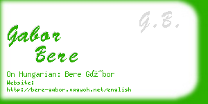 gabor bere business card